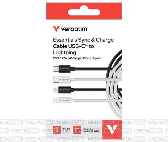 USB-Kabel Essentials, 2Pack, USB 2.0, USB-C/Lightning