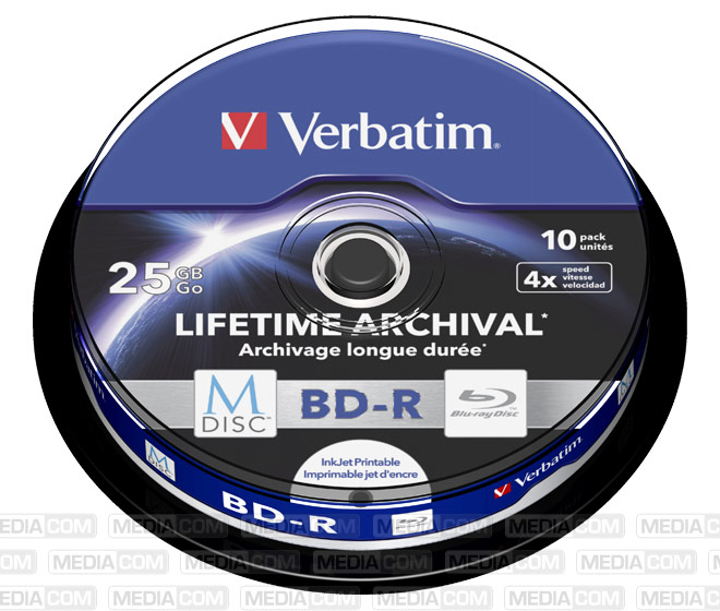 M-DISC BD-R 25GB/1-4x Cakebox (10 Disc)