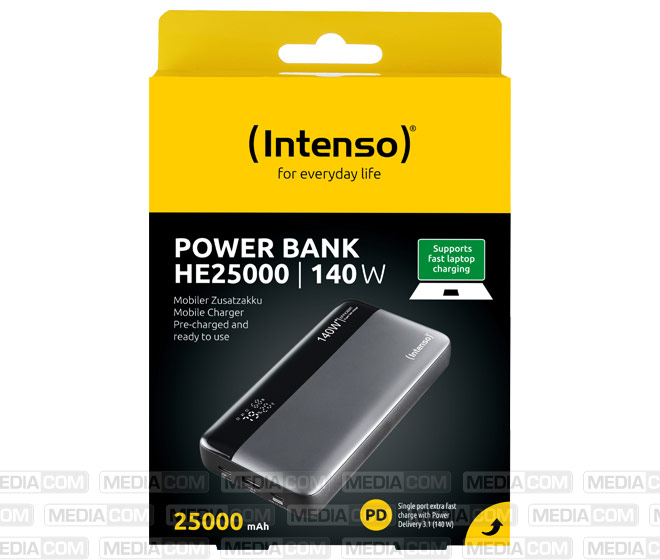 Akku Powerbank, 25.000mAh, HE25000, grau-schwarz