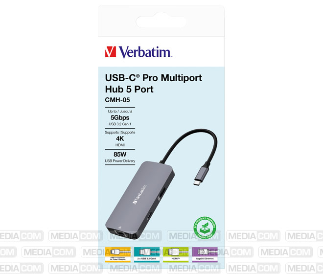 Hub, Multiport, CMH-05, 2x USB 3.2-A, USB 3.2-C