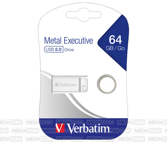 USB 2.0 Stick 64GB, Metal Executive, Silber