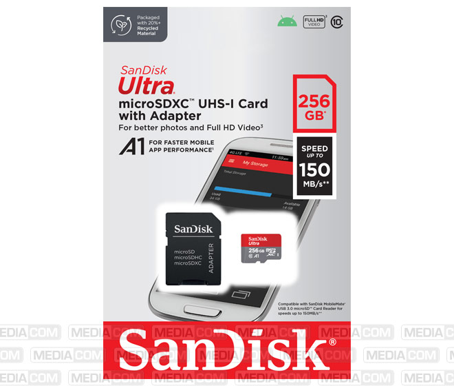 microSDXC Card 256GB, Ultra, Class 10, U1, A1