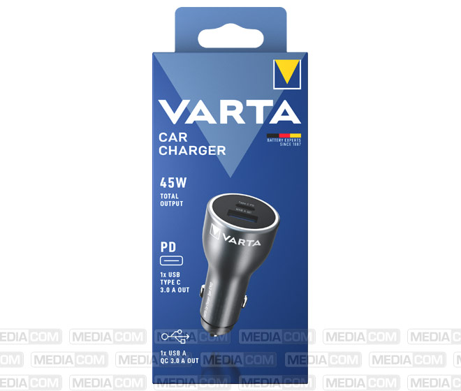 Ladeadapter, KFZ, Car Charger, 45W, anthrazit