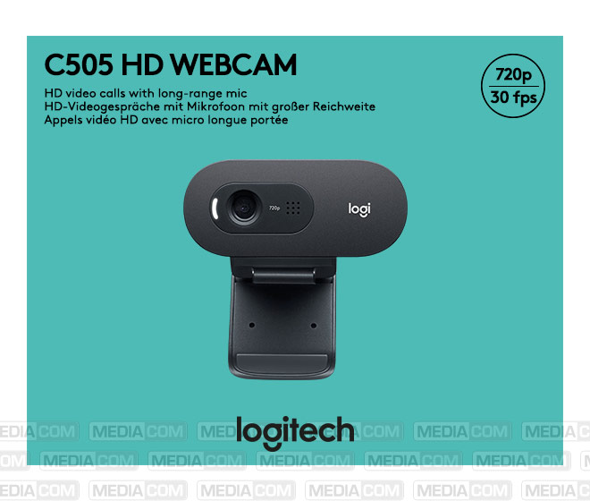 Webcam C505, HD 720p, schwarz