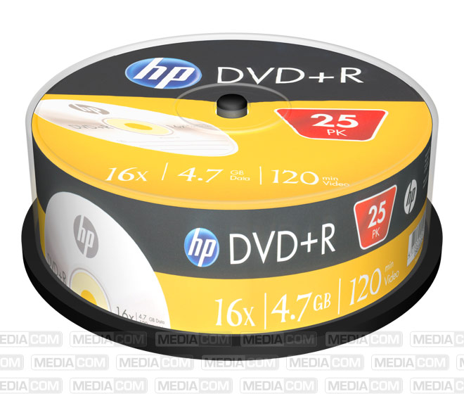 DVD+R 4.7GB/120Min/16x Cakebox (25 Disc)