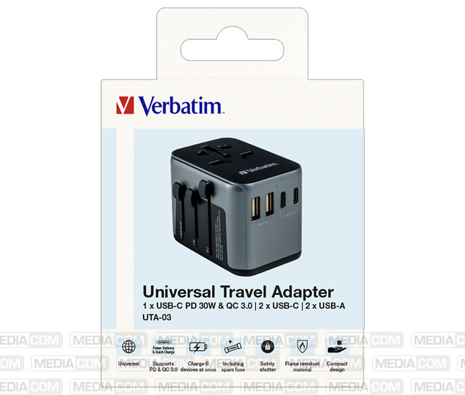 Ladeadapter, Universal Travel, UTA-03, 30W