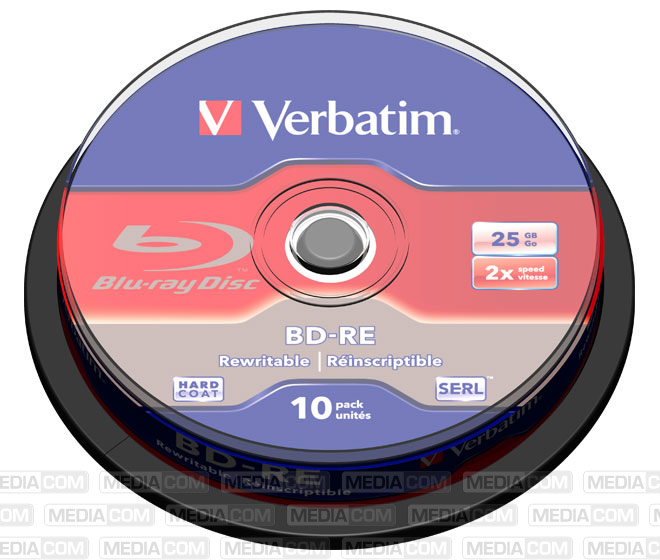 BD-RE 25GB/1-2x Cakebox (10 Disc)