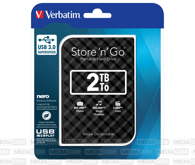 Festplatte 2TB, USB 3.0, 6.35cm (2.5''), schwarz