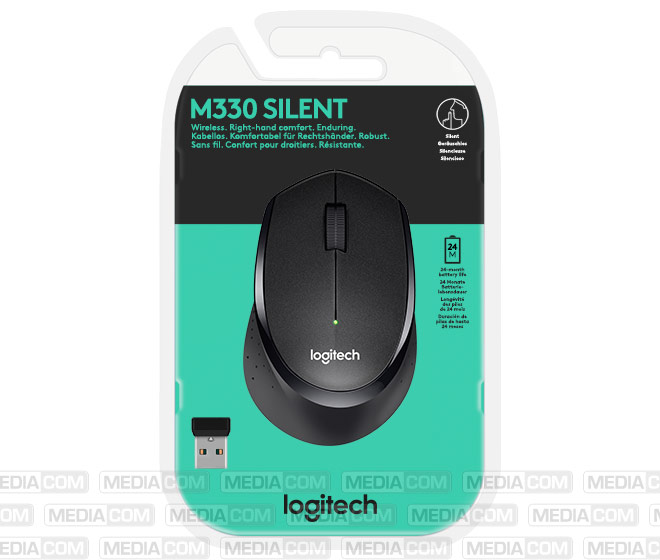 Maus M330, Silent, Wireless, schwarz