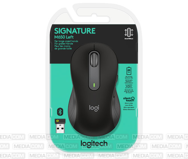 Maus M650 L, Signature, Wireless, Bluetooth, grafit