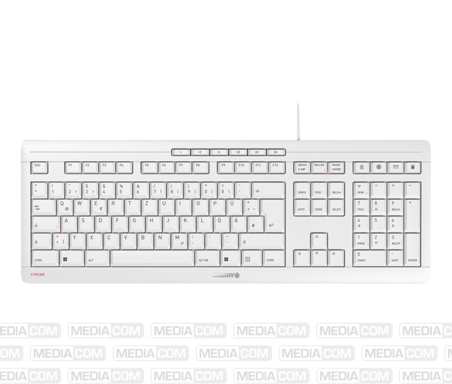 Tastatur STREAM Keyboard, USB, hellgrau