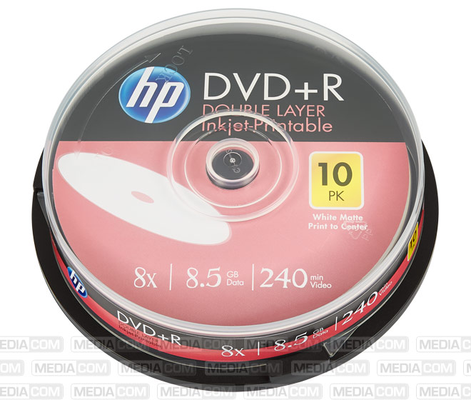 DVD+R DL 8.5GB/240Min/8x Cakebox (10 Disc)