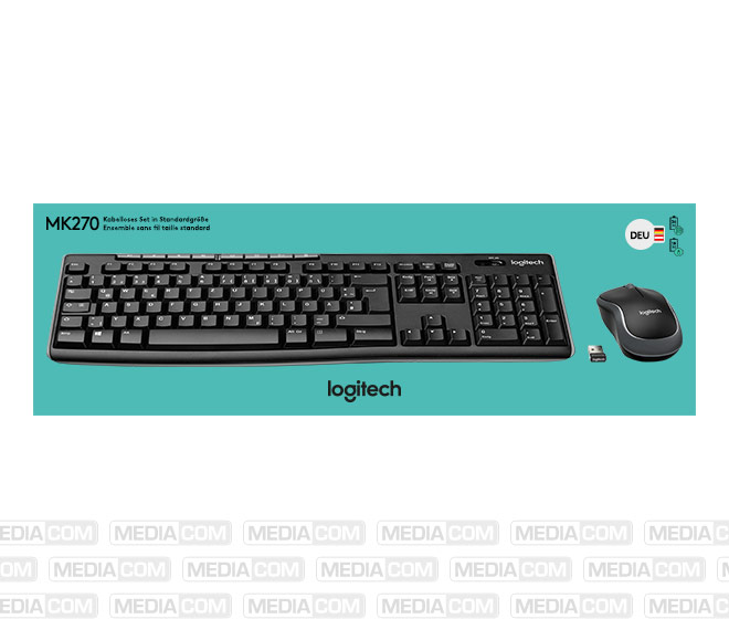 Tastatur-Maus Set MK270, Wireless, schwarz