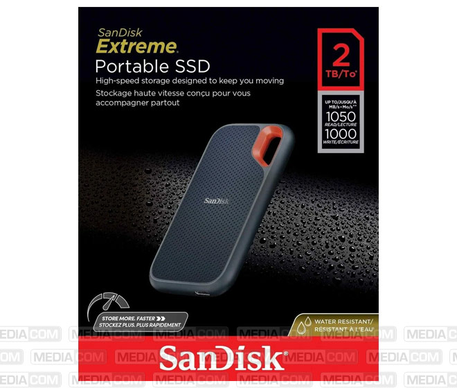 SSD 2TB, USB 3.2, Typ A-C, Extreme Portable