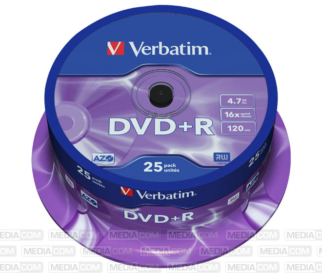 DVD+R 4.7GB/120Min/16x Cakebox (25 Disc)