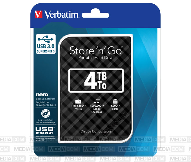 Festplatte 4TB, USB 3.0, 6.35cm (2.5''), schwarz