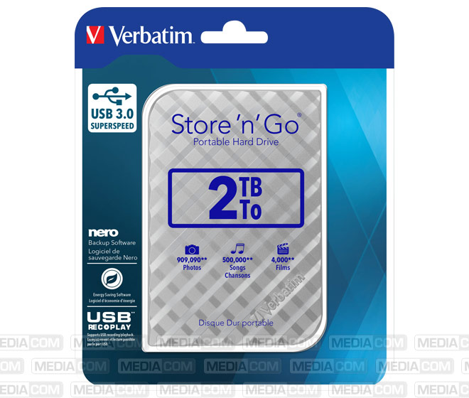 Festplatte 2TB, USB 3.0, 6.35cm (2.5''), silber