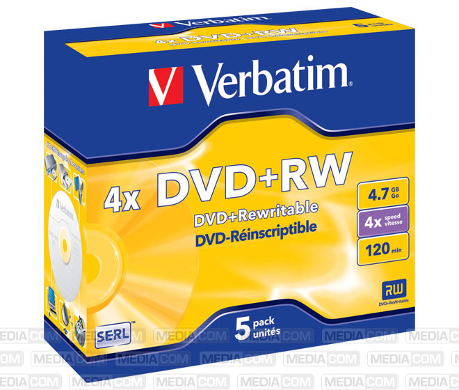 DVD+RW 4.7GB/120Min/4x Jewelcase (5 Disc)