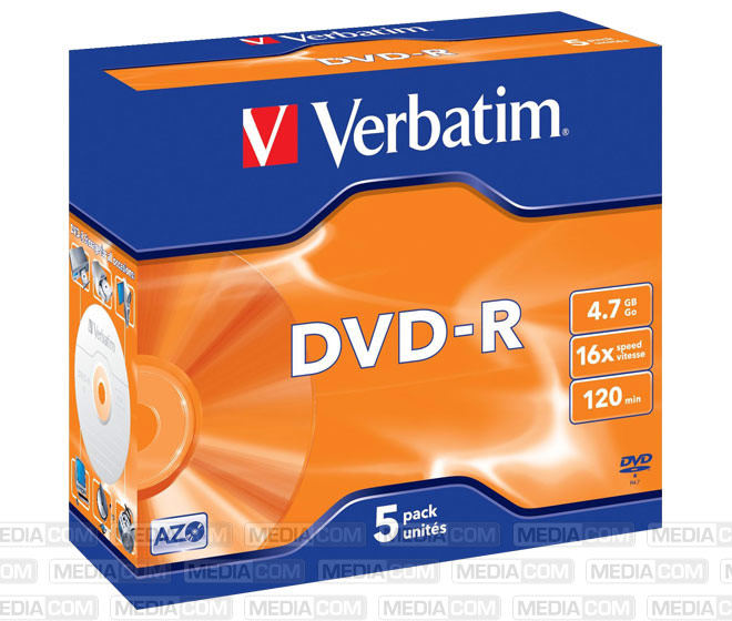 DVD-R 4.7GB/120Min/16x Jewelcase (5 Disc)