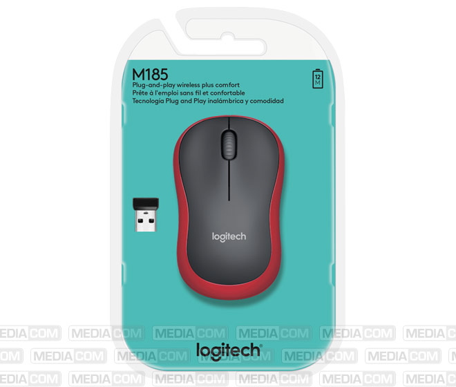 Maus M185, Wireless, rot