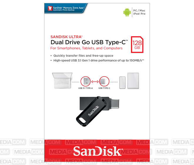 USB 3.1 OTG Stick 128GB, Typ A-C, Ultra Dual Go