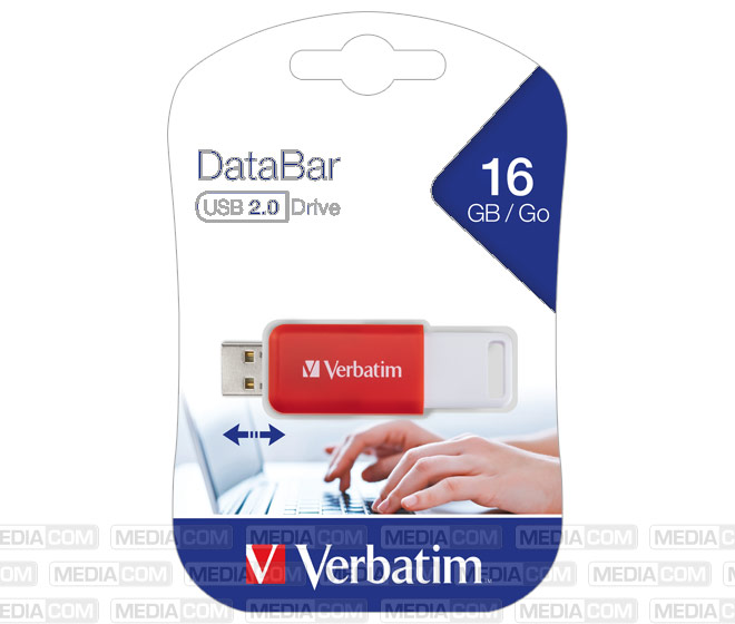 USB 2.0 Stick 16GB, DataBar, rot