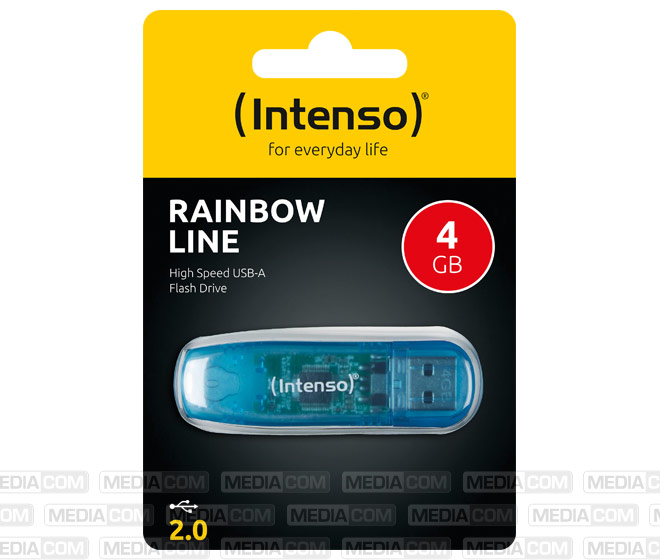 USB 2.0 Stick  4GB, Rainbow Line, blau