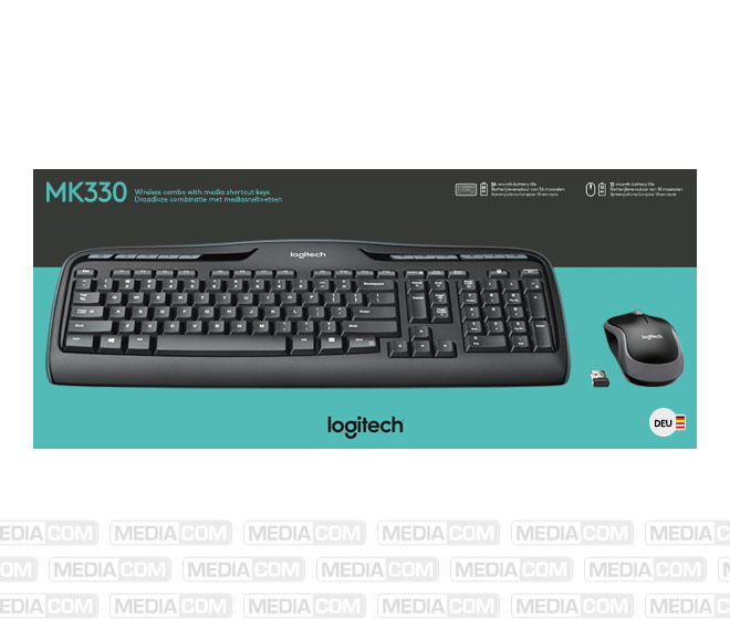 Tastatur-Maus Set MK330, Wireless, schwarz