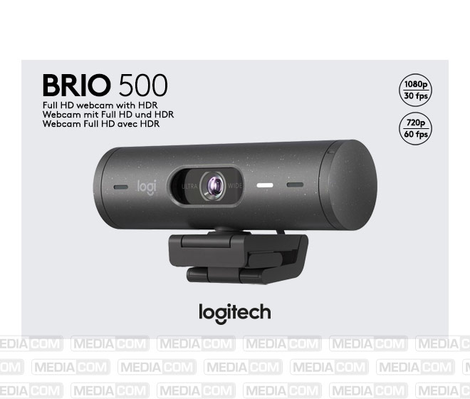 Webcam BRIO 500, Full HD 1080p, grafit