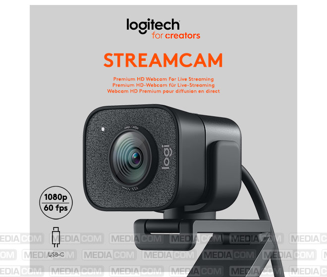 Webcam StreamCam, Full HD 1080p, grafit