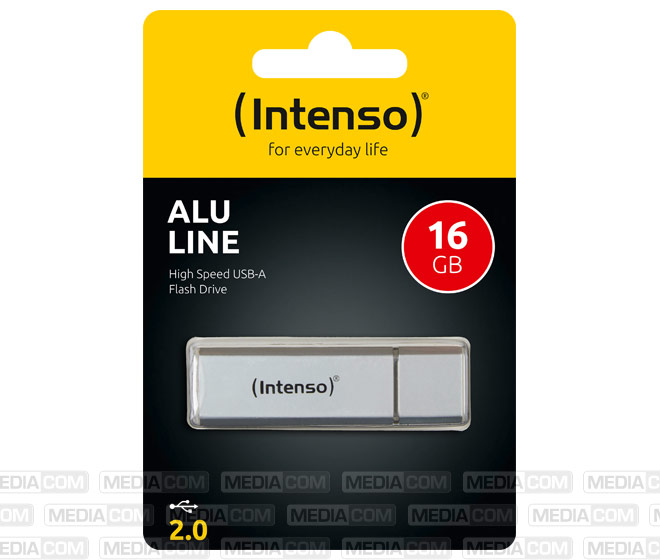 USB 2.0 Stick 16GB, Alu Line, silber