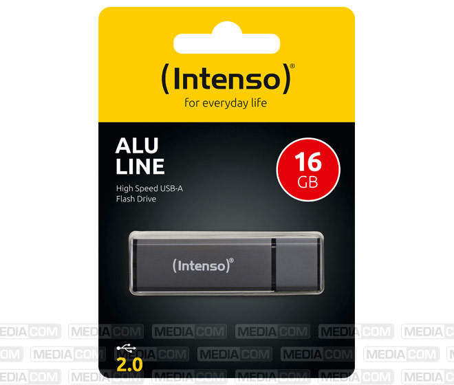 USB 2.0 Stick 16GB, Alu Line, anthrazit