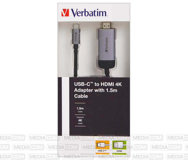 Adapterkabel, USB 3.1-C/HDMI 4K, schwarz