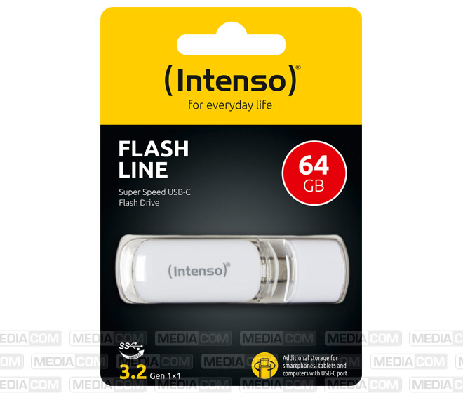 USB 3.2 OTG Stick 64GB, Flash Line, weiss