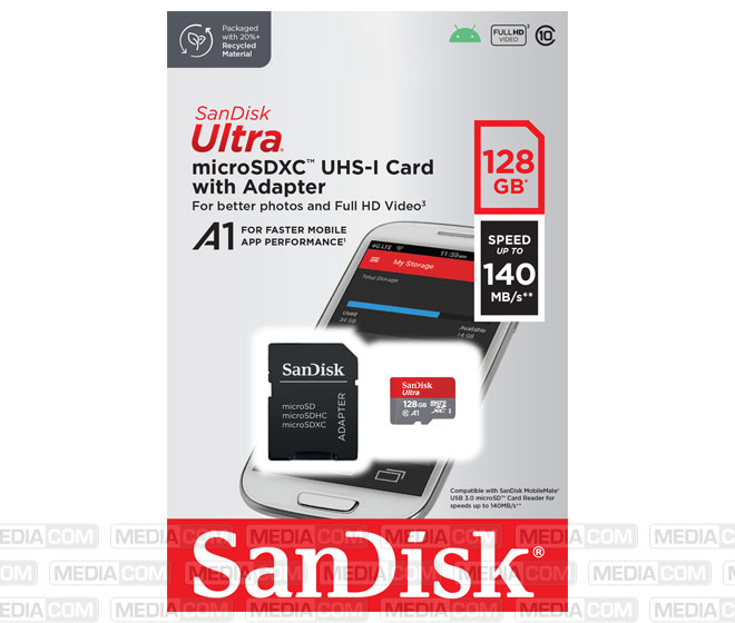 microSDXC Card 128GB, Ultra, Class 10, U1, A1