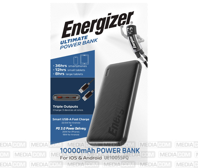 Akku Powerbank, 10.000mAh, UE10055PQ, schwarz