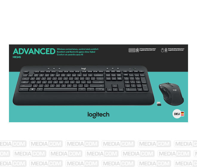 Tastatur/Maus Set MK545, Wireless, Unifying, schwarz