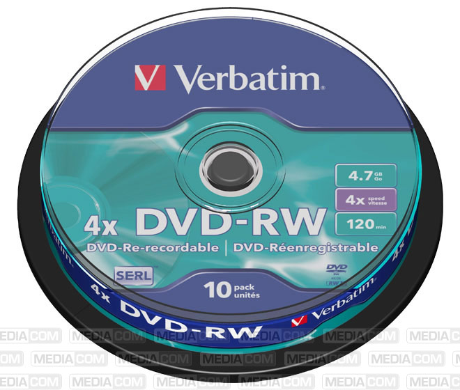 DVD-RW 4.7GB/120Min/4x Cakebox (10 Disc)