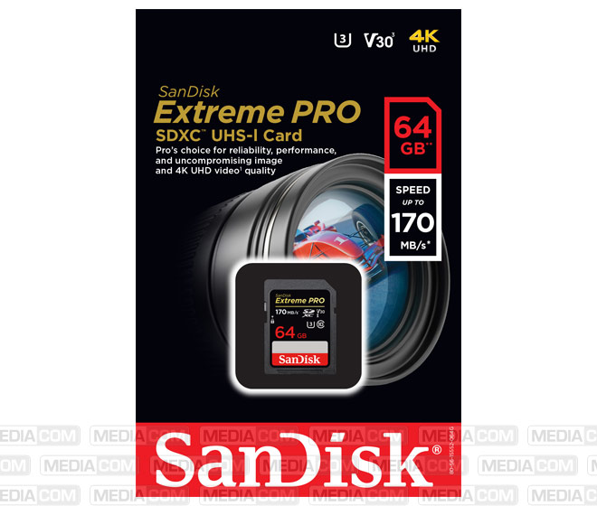 SDXC-Card 64GB, Extreme PRO, U3, UHS-I, 4K UHD